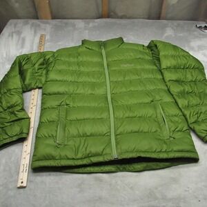 Marmot Down Jacket Mens Large Green Zeus Puffer Insulated Winter Light Pack READ